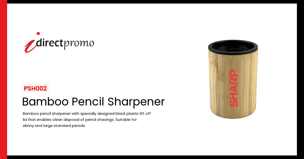 Bamboo Pencil Sharpener IDirectPromo Custom Promotional Products and